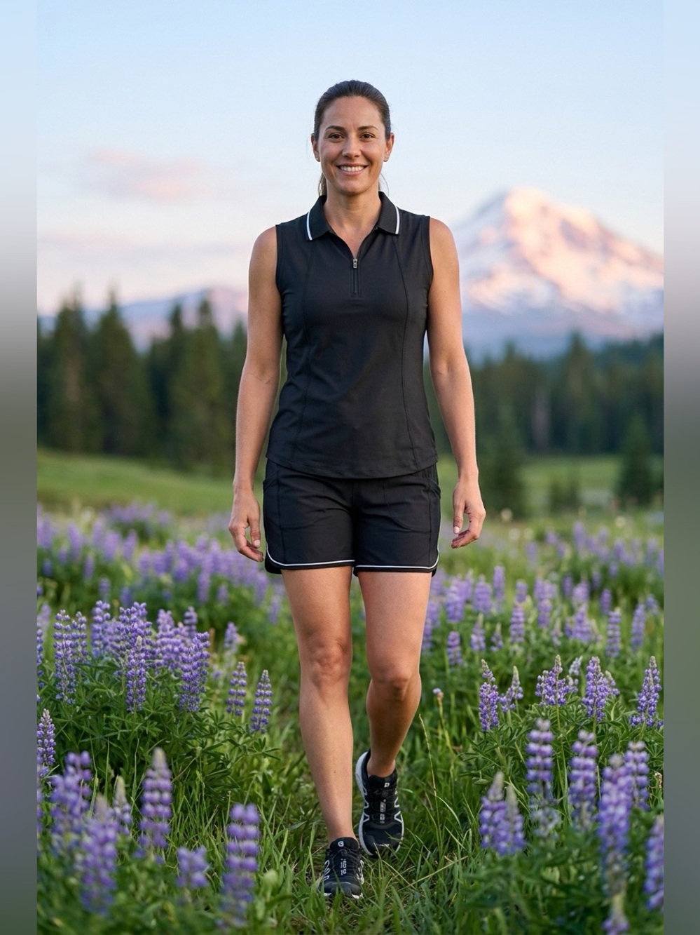 Mondetta Women's Half Zip Sleeveless Tank